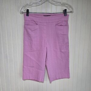 Jenna Rose Bermuda Shorts Womens Small Pink Twill Pull On Stretch Summer Casual